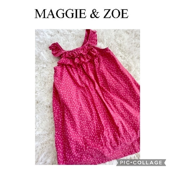 Maggie & Zoe Other - Girls hot pink polka dots dress
